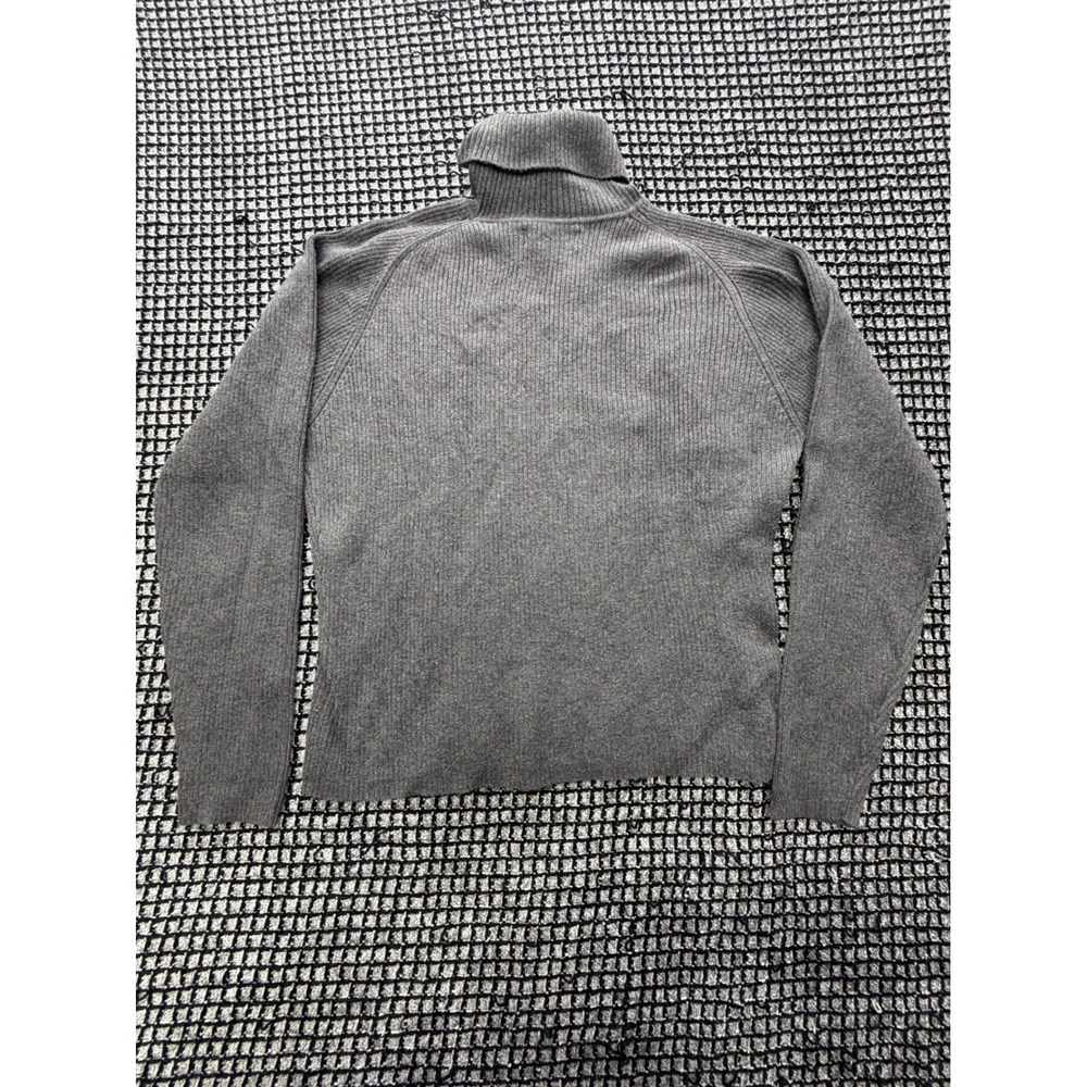 Valerie Stevens Turtleneck Women PL Gray Ribbed Cotton Blend Sweater